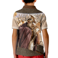 King Of Mycenae Agamemnon Kid Polo Shirt Ancient Greek Mythology Classic Warrior Painting