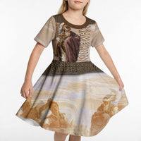 King Of Mycenae Agamemnon Kid Short Sleeve Dress Ancient Greek Mythology Classic Warrior Painting