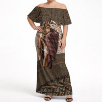King Of Mycenae Agamemnon Off Shoulder Maxi Dress Ancient Greek Mythology Classic Warrior Painting