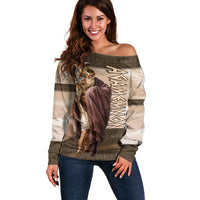King Of Mycenae Agamemnon Off Shoulder Sweater Ancient Greek Mythology Classic Warrior Painting