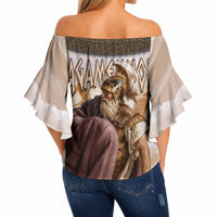 King Of Mycenae Agamemnon Off Shoulder Wrap Waist Top Ancient Greek Mythology Classic Warrior Painting