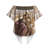 King Of Mycenae Agamemnon Off Shoulder Wrap Waist Top Ancient Greek Mythology Classic Warrior Painting