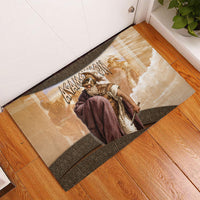 King Of Mycenae Agamemnon Rubber Doormat Ancient Greek Mythology Classic Warrior Painting