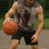 King Of Mycenae Agamemnon Sleeveless Hoodie Ancient Greek Mythology Classic Warrior Painting