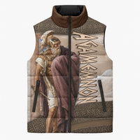 King Of Mycenae Agamemnon Sleeveless Puffer Jacket Ancient Greek Mythology Classic Warrior Painting