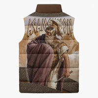 King Of Mycenae Agamemnon Sleeveless Puffer Jacket Ancient Greek Mythology Classic Warrior Painting