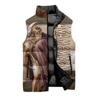 King Of Mycenae Agamemnon Sleeveless Puffer Jacket Ancient Greek Mythology Classic Warrior Painting