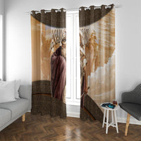 King Of Mycenae Agamemnon Window Curtain Ancient Greek Mythology Classic Warrior Painting