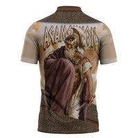 King Of Mycenae Agamemnon Zipper Polo Shirt Ancient Greek Mythology Classic Warrior Painting