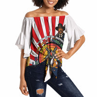 Bass Reeves Off Shoulder Wrap Waist Top Vintage African American Black Cowboy Western History
