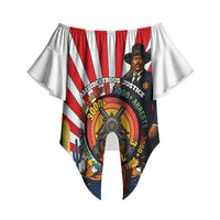 Bass Reeves Off Shoulder Wrap Waist Top Vintage African American Black Cowboy Western History