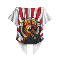 Bass Reeves Off Shoulder Wrap Waist Top Vintage African American Black Cowboy Western History