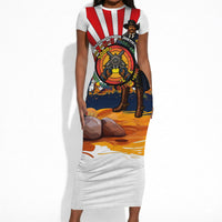 Bass Reeves Short Sleeve Bodycon Dress Vintage African American Black Cowboy Western History