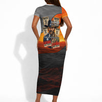 Bass Reeves Short Sleeve Bodycon Dress Vintage Black Cowboy Old West Lawman