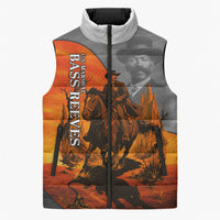 Bass Reeves Sleeveless Puffer Jacket Vintage Black Cowboy Old West Lawman