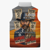 Bass Reeves Sleeveless Puffer Jacket Vintage Black Cowboy Old West Lawman