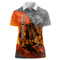 Bass Reeves Women Polo Shirt Vintage Black Cowboy Old West Lawman