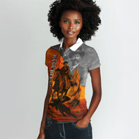 Bass Reeves Women Polo Shirt Vintage Black Cowboy Old West Lawman