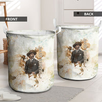 Bass Reeves Spirit Frontier Legend Laundry Basket African American Marshal Horse Riding Western Watercolor