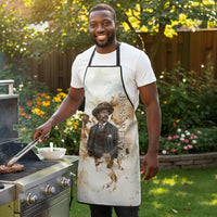 Bass Reeves Spirit Frontier Legend Apron African American Marshal Horse Riding Western Watercolor