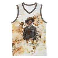 Bass Reeves Spirit Frontier Legend Basketball Jersey African American Marshal Horse Riding Western Watercolor