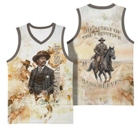 Bass Reeves Spirit Frontier Legend Basketball Jersey African American Marshal Horse Riding Western Watercolor