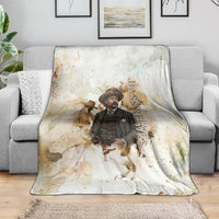 Bass Reeves Spirit Frontier Legend Blanket African American Marshal Horse Riding Western Watercolor
