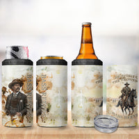 Bass Reeves Spirit Frontier Legend 4 in 1 Can Cooler Tumbler African American Marshal Horse Riding Western Watercolor