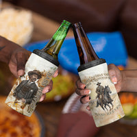 Bass Reeves Spirit Frontier Legend 4 in 1 Can Cooler Tumbler African American Marshal Horse Riding Western Watercolor