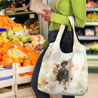 Bass Reeves Spirit Frontier Legend Grocery Bag African American Marshal Horse Riding Western Watercolor