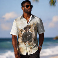 Bass Reeves Spirit Frontier Legend Hawaiian Shirt African American Marshal Horse Riding Western Watercolor