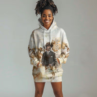 Bass Reeves Spirit Frontier Legend Hoodie Dress African American Marshal Horse Riding Western Watercolor