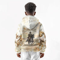 Bass Reeves Spirit Frontier Legend Kid Hoodie African American Marshal Horse Riding Western Watercolor