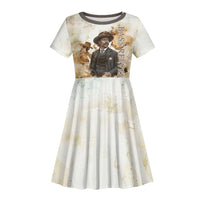 Bass Reeves Spirit Frontier Legend Kid Short Sleeve Dress African American Marshal Horse Riding Western Watercolor