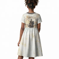 Bass Reeves Spirit Frontier Legend Kid Short Sleeve Dress African American Marshal Horse Riding Western Watercolor