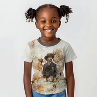 Bass Reeves Spirit Frontier Legend Kid T shirt African American Marshal Horse Riding Western Watercolor