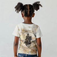 Bass Reeves Spirit Frontier Legend Kid T shirt African American Marshal Horse Riding Western Watercolor