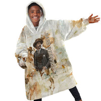 Bass Reeves Spirit Frontier Legend Kid Wearable Blanket Hoodie African American Marshal Horse Riding Western Watercolor