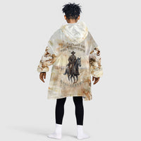 Bass Reeves Spirit Frontier Legend Kid Wearable Blanket Hoodie African American Marshal Horse Riding Western Watercolor
