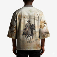 Bass Reeves Spirit Frontier Legend Kimono African American Marshal Horse Riding Western Watercolor