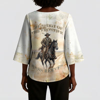 Bass Reeves Spirit Frontier Legend Kimono Sleeve Blouse African American Marshal Horse Riding Western Watercolor