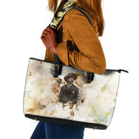 Bass Reeves Spirit Frontier Legend Leather Tote Bag African American Marshal Horse Riding Western Watercolor