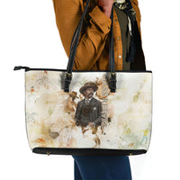 Bass Reeves Spirit Frontier Legend Leather Tote Bag African American Marshal Horse Riding Western Watercolor