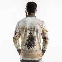 Bass Reeves Spirit Frontier Legend Long Sleeve Polo Shirt African American Marshal Horse Riding Western Watercolor