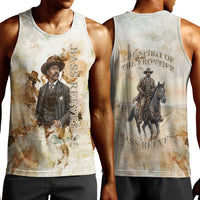 Bass Reeves Spirit Frontier Legend Men Tank Top African American Marshal Horse Riding Western Watercolor