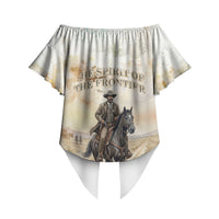 Bass Reeves Spirit Frontier Legend Off Shoulder Wrap Waist Top African American Marshal Horse Riding Western Watercolor