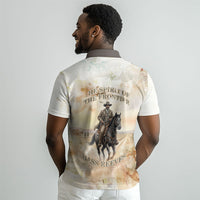 Bass Reeves Spirit Frontier Legend Polo Shirt African American Marshal Horse Riding Western Watercolor