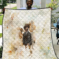 Bass Reeves Spirit Frontier Legend Quilt African American Marshal Horse Riding Western Watercolor