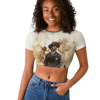 Bass Reeves Spirit Frontier Legend Raglan Cropped T shirt African American Marshal Horse Riding Western Watercolor