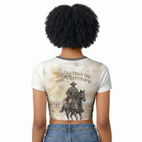 Bass Reeves Spirit Frontier Legend Raglan Cropped T shirt African American Marshal Horse Riding Western Watercolor